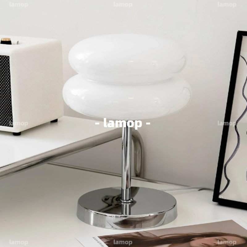 Lighting Decor For Living Room - Bauhaus Cream‑Globe Table Lamp Mid‑Century Minimalist