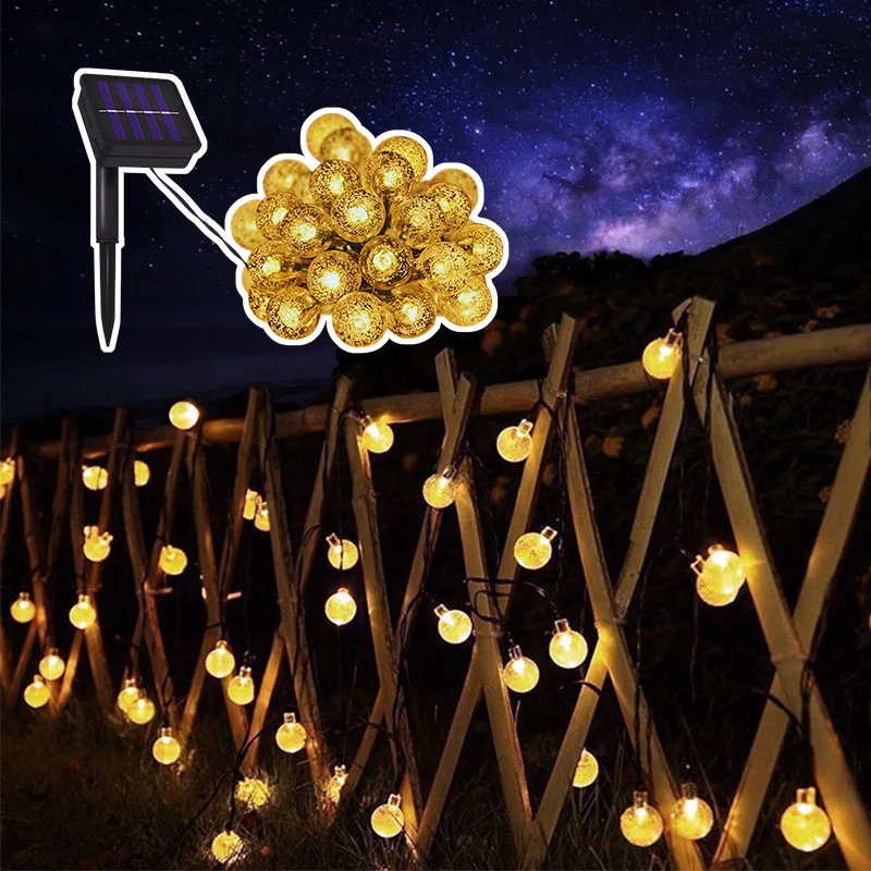 String Light Outdoor - Solar Bubble Ball Fairy Light with