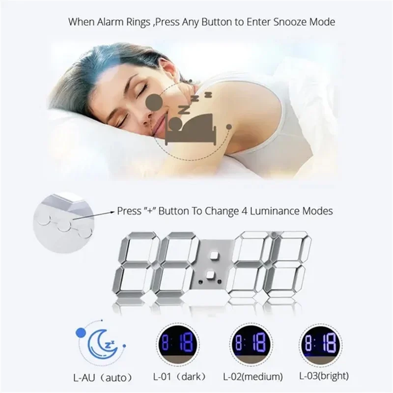 Decoration for Bedroom 3D Digi - đánh giá và giá Lighting Home Decor Wall Clocks