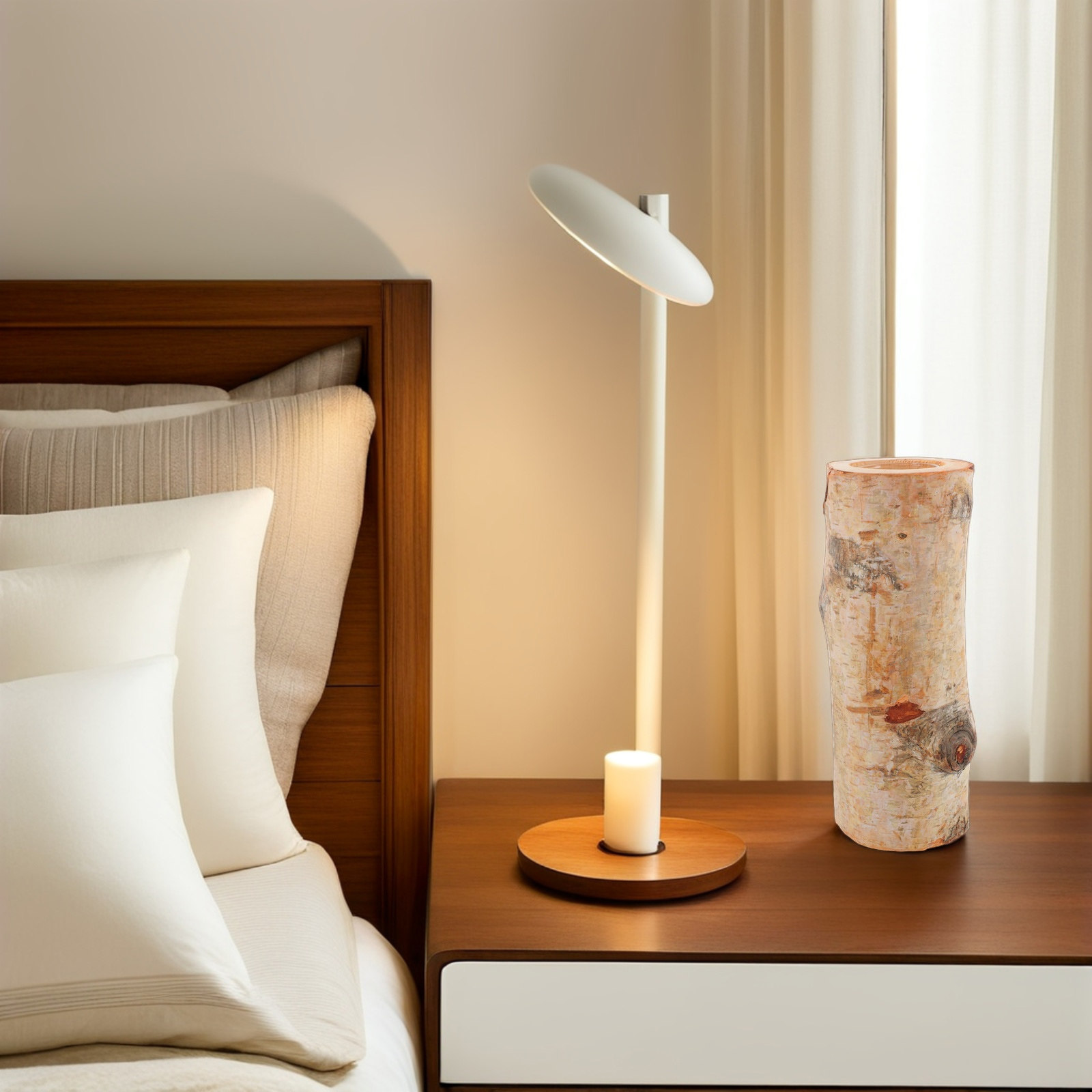 1Set Rustic Wood Holder Stand  - đánh giá và giá Lighting Tree Decor