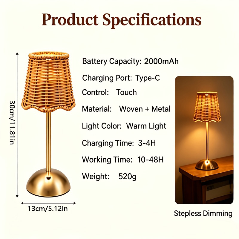Bohemian Woven Rattan Art Tabl - đánh giá và giá Lighting Decor Home
