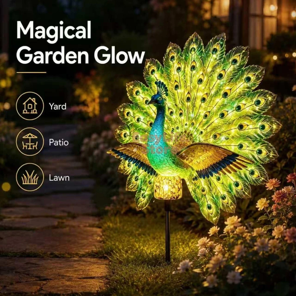 Solar Peacock Garden Sculpture - đánh giá và giá String Light Outdoor