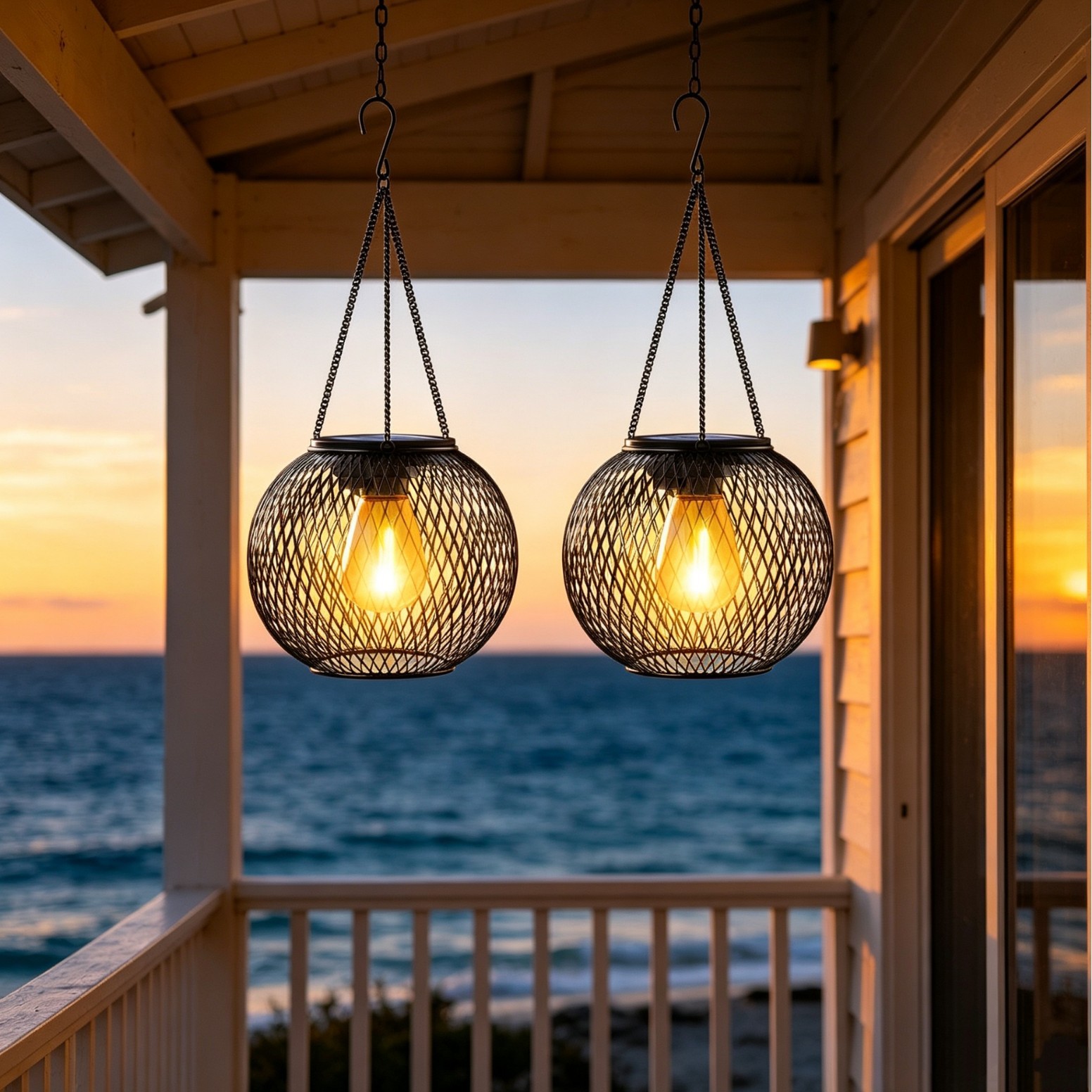 Solar Powered LED Hanging Floo - đánh giá và giá String Light Outdoor