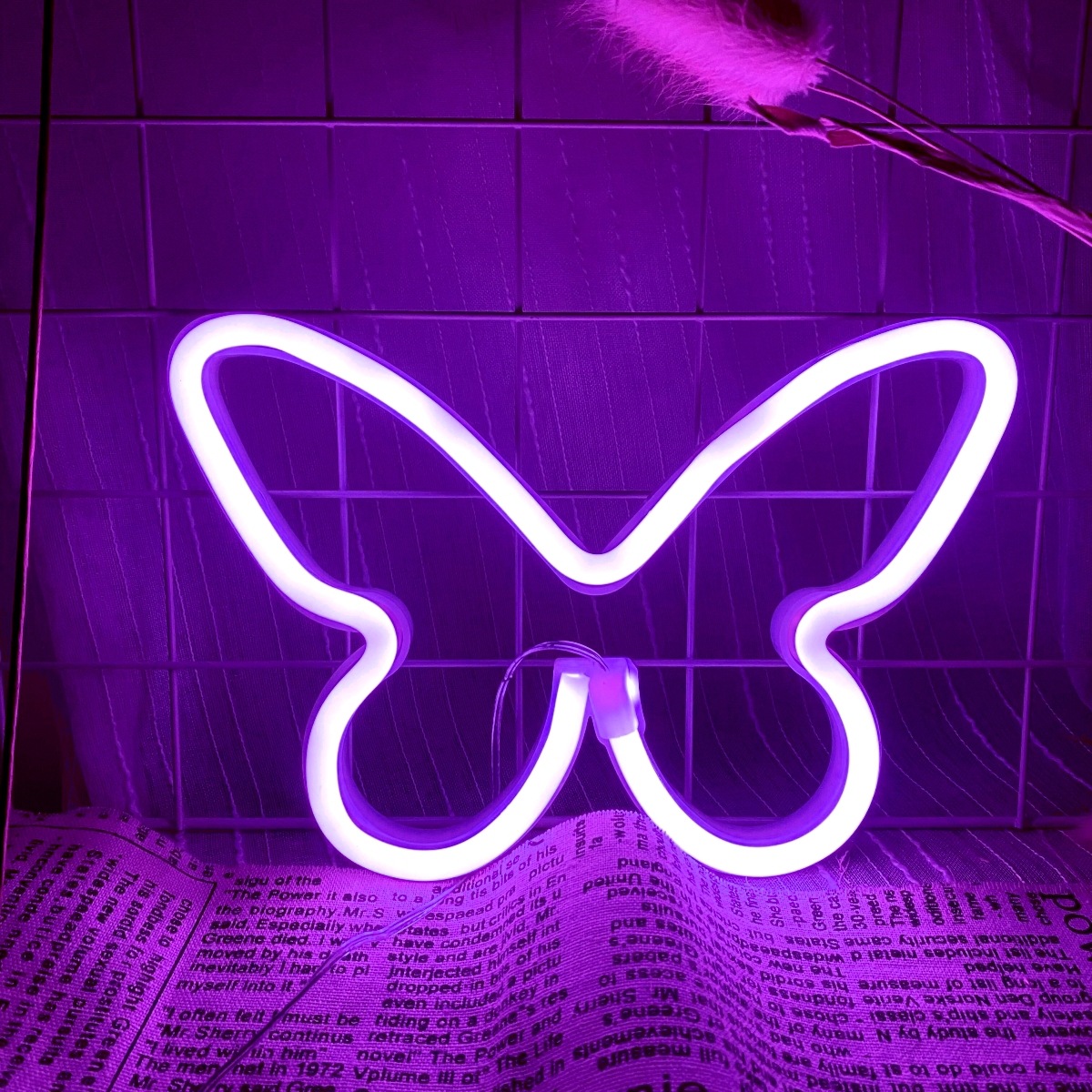 LED butterfly neon lights, USB - đánh giá và giá Foyer Lighting Wall Decor