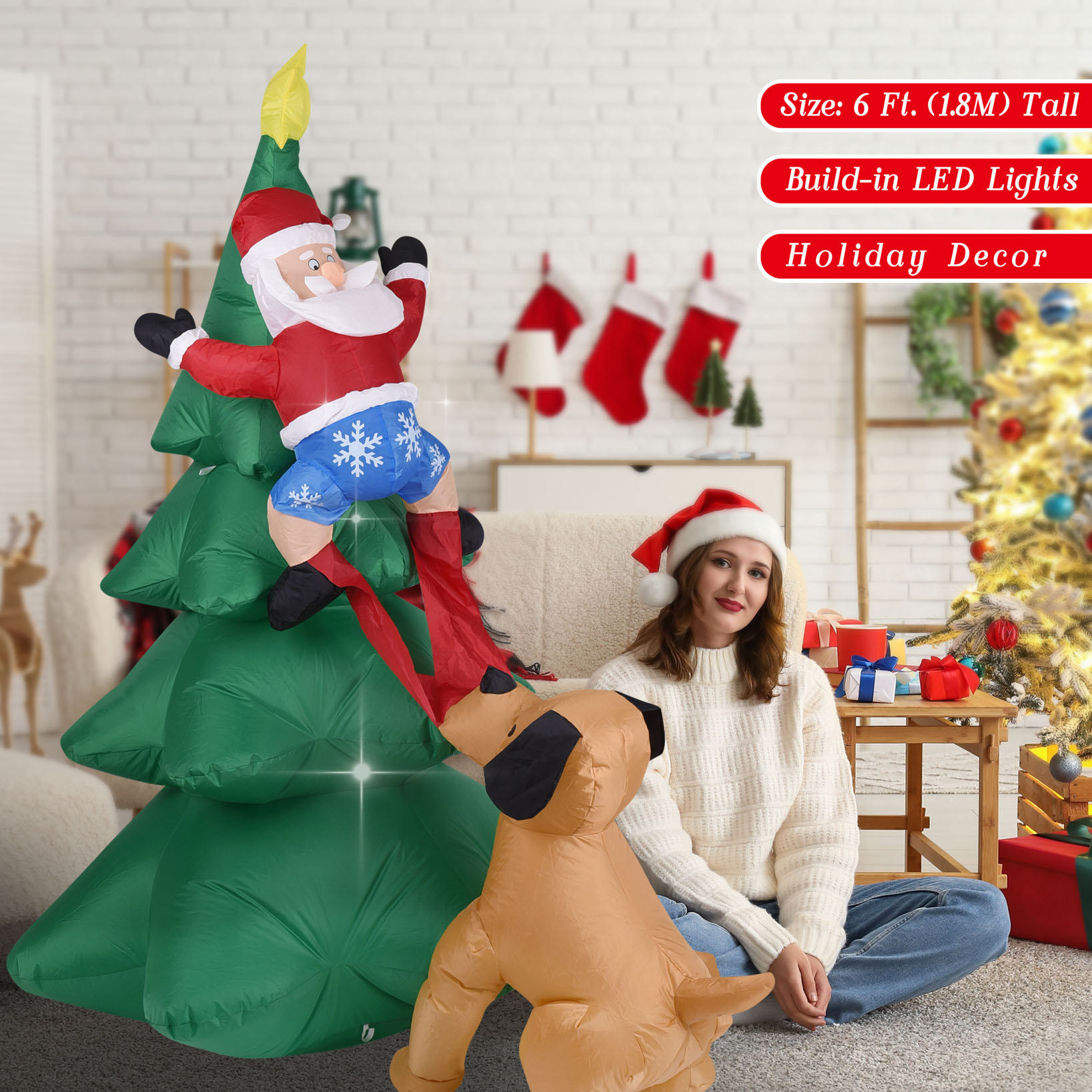 Christmas Inflatable Dog  w/Sa - đánh giá và giá Lighting Tree Decor