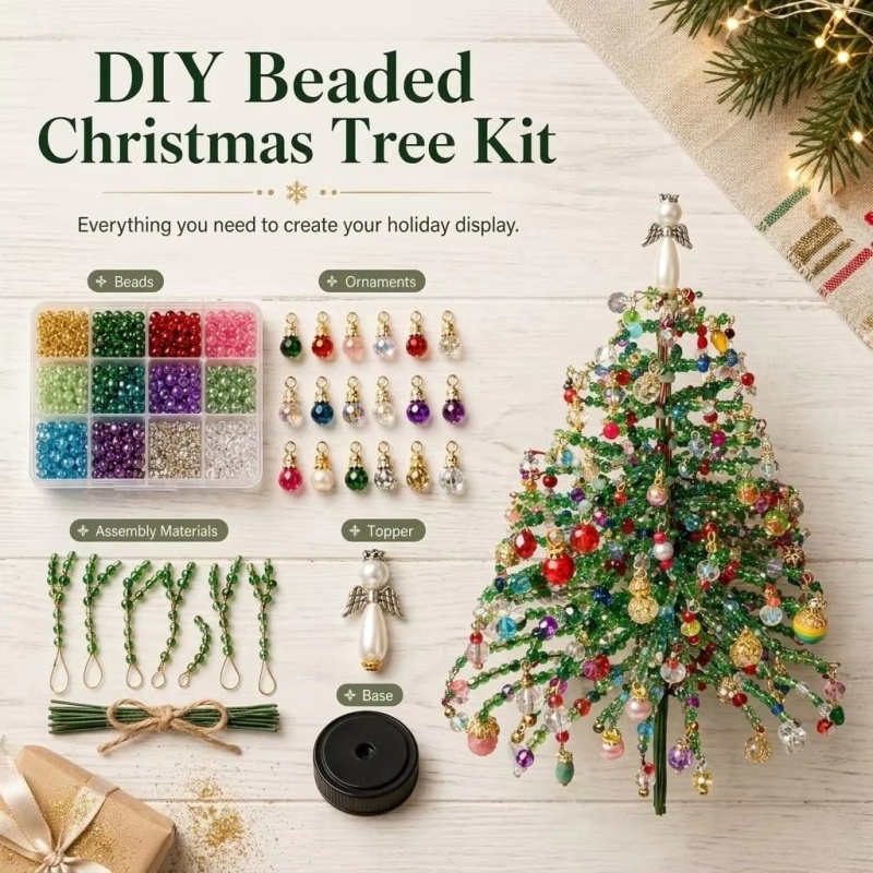 DIY Beaded Christmas Tree Kit  - đánh giá và giá Lighting Tree Decor