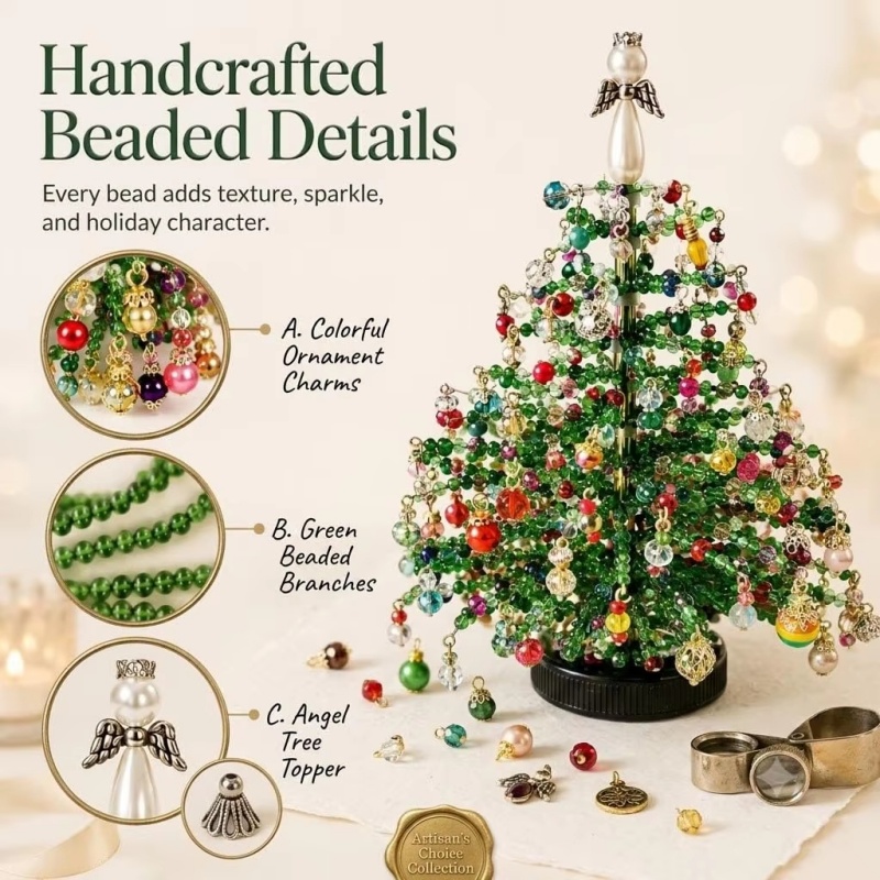 DIY Beaded Christmas Tree Kit  - đánh giá và giá Lighting Tree Decor