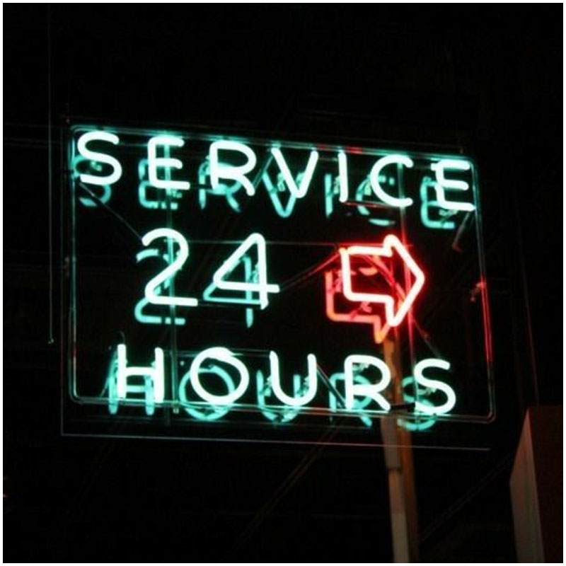 Service 24 Hours Glass Neon Si - đánh giá và giá Decor Lighting Hours