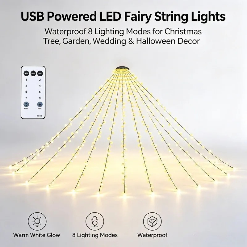 Waterproof USB LED String Ligh - đánh giá và giá Lighting Tree Decor