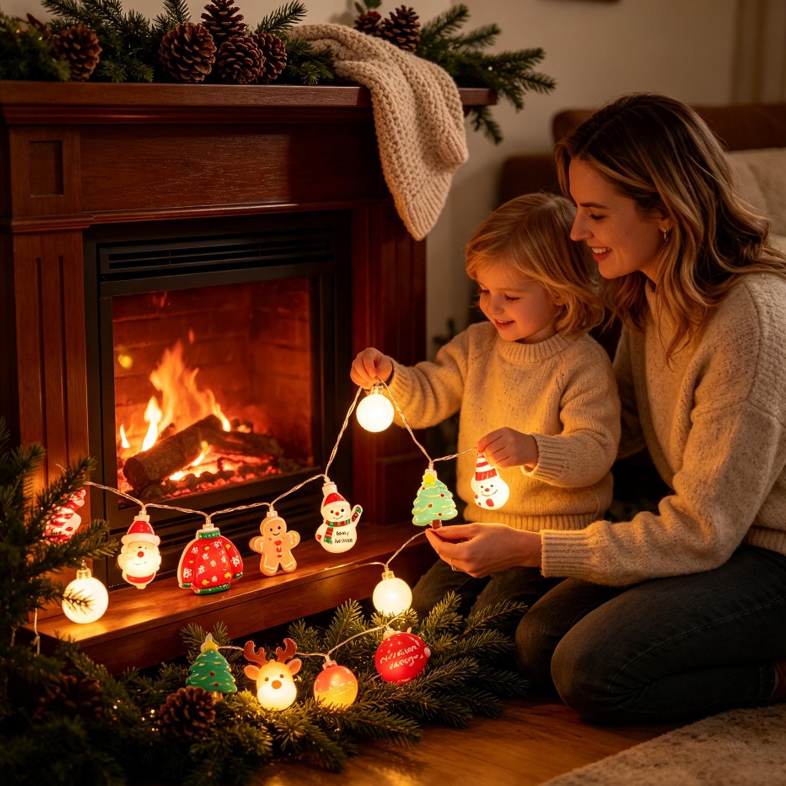 Christmas Santa String Lights  - đánh giá và giá Lighting Tree Decor