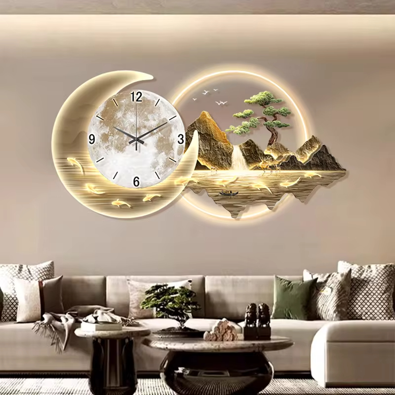 Fashion Luxury Clock Wall Chin - đánh giá và giá Lighting Home Decor Wall Clocks