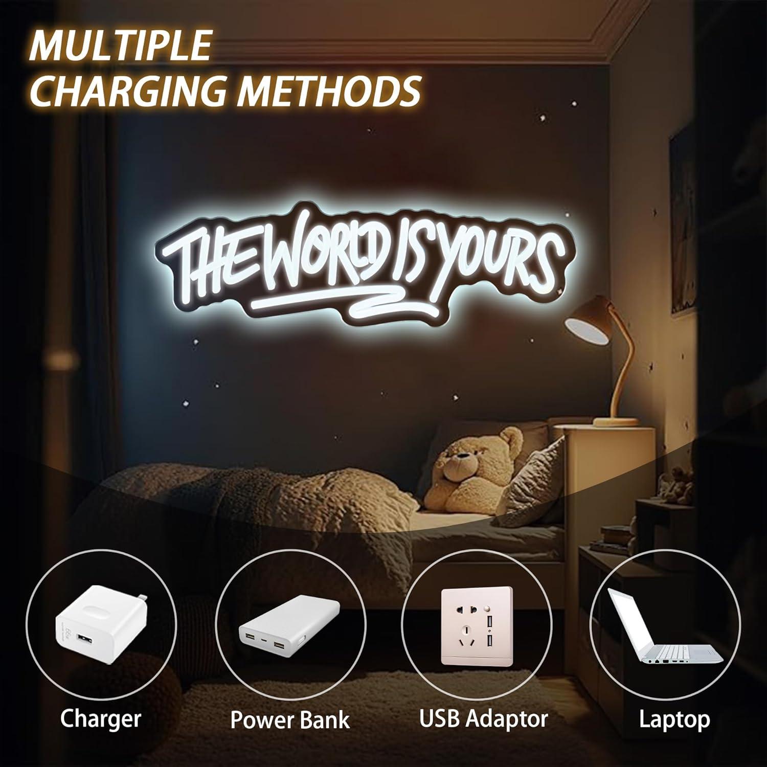 The World is Yours Neon Sign U - đánh giá và giá Led Lighting Wall Decor