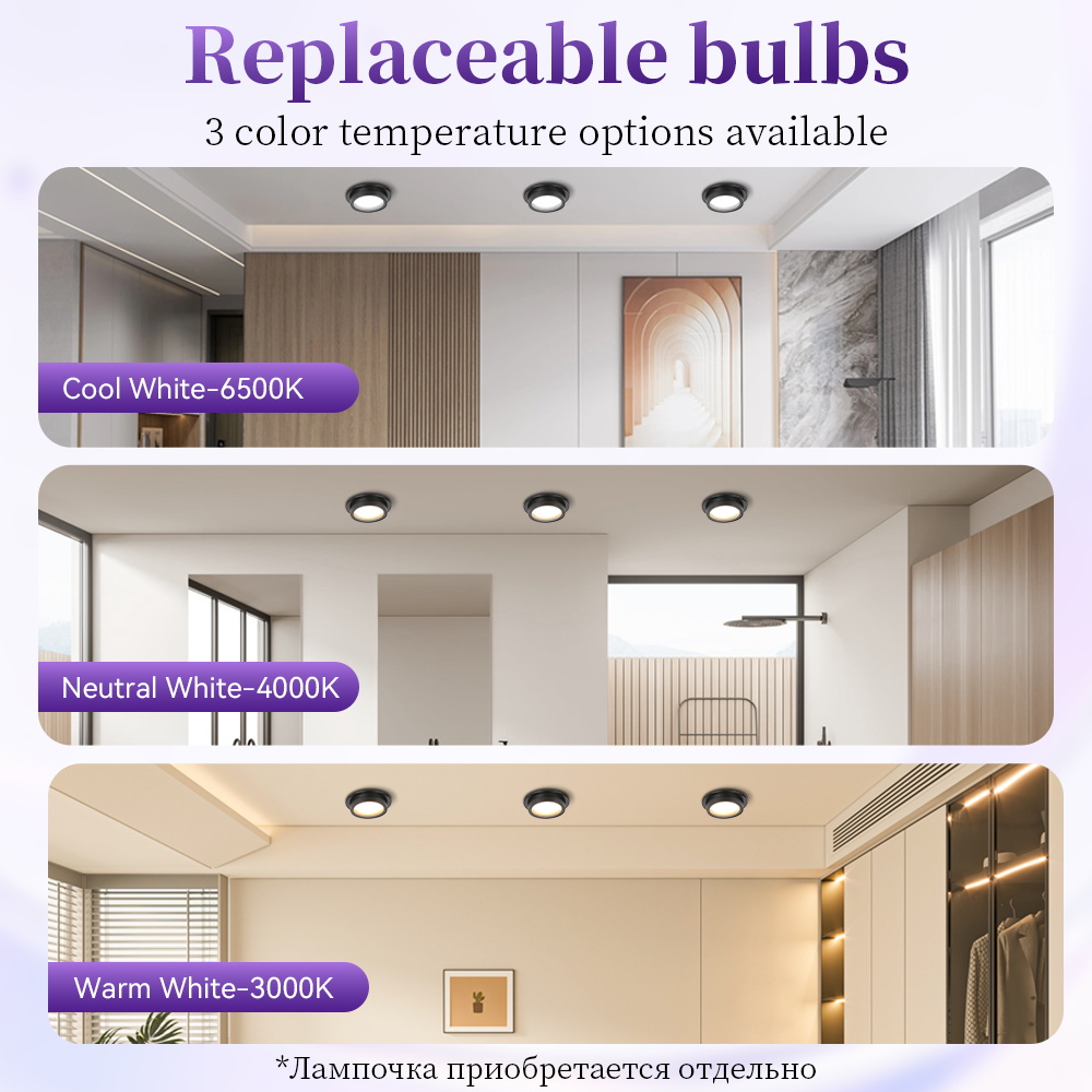 Spotlight GX53 Round LED Reces - đánh giá và giá Decor Lighting Fixtures