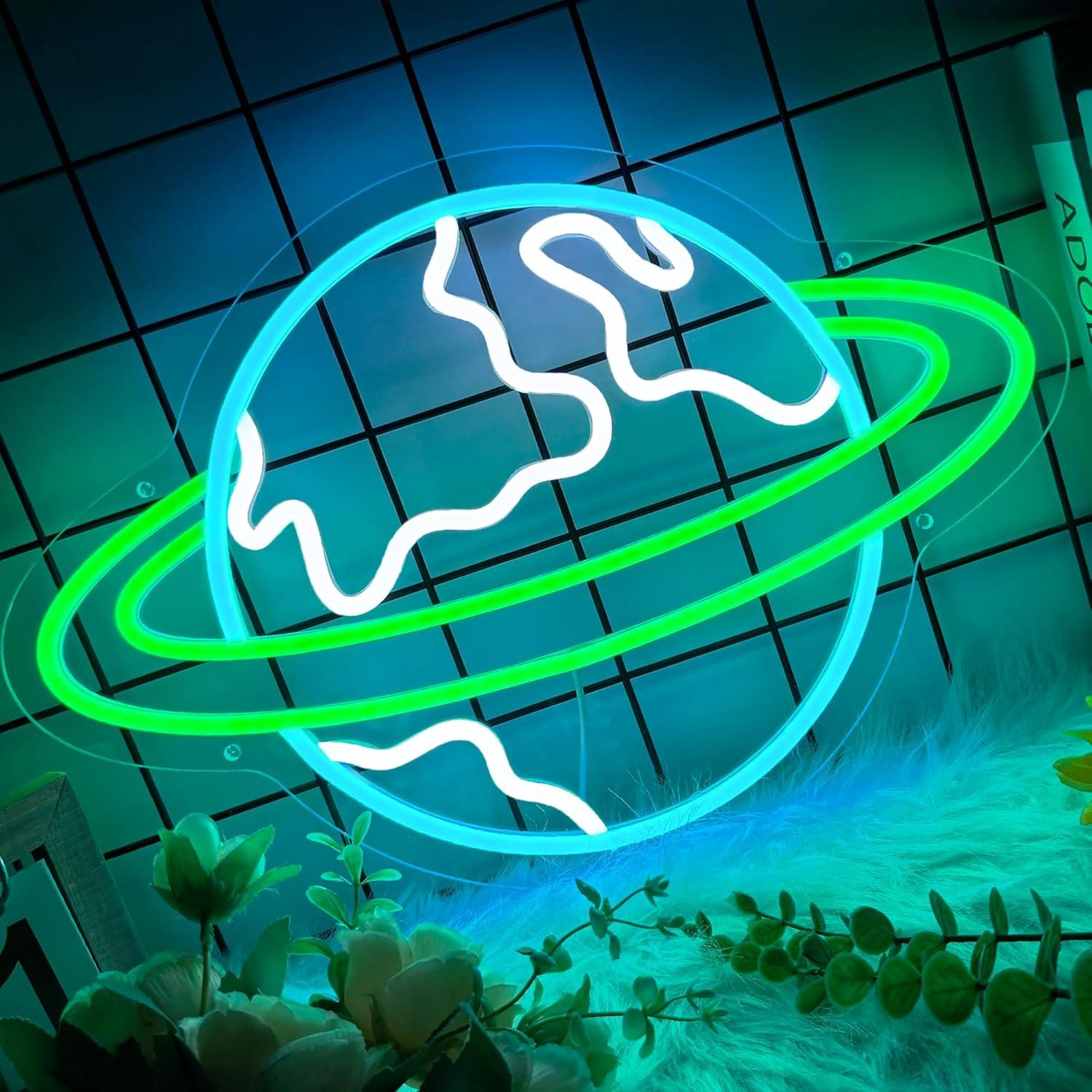 Earth Neon Sign Planet Dimmabl - đánh giá và giá Lighting Decor For Living Room